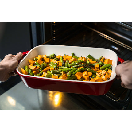 Staub Ceramique Rectangular Baking Dish Set Cherry 3 Piece