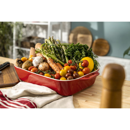 Staub Ceramique Rectangular Baking Dish Set Cherry 3 Piece