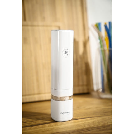 ZWILLING ELECTRIC SALT AND PEPPER MILL SET - WHITE