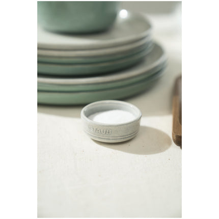 Staub Dining Line 4 Piece ceramic Condiment Bowl Set, white truffle