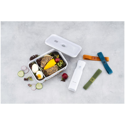 ZWILLING Dinos L DINOS Vacuum Lunch Box with divider, plastic, white-grey