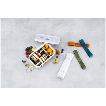 ZWILLING Dinos M DINOS Vacuum Lunch Box with divider, plastic, white-grey
