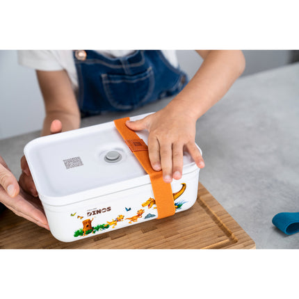 ZWILLING Dinos L DINOS Vacuum Lunch Box with divider, plastic, white-grey