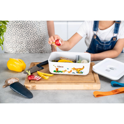 ZWILLING Dinos L DINOS Vacuum Lunch Box with divider, plastic, white-grey