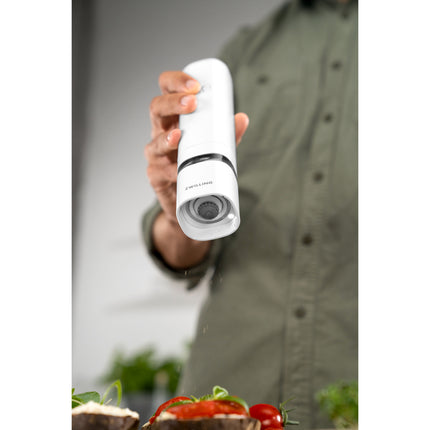 ZWILLING ELECTRIC SALT AND PEPPER MILL SET - WHITE