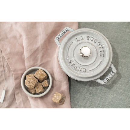 Staub Dining Line 4 Piece ceramic Condiment Bowl Set, white truffle