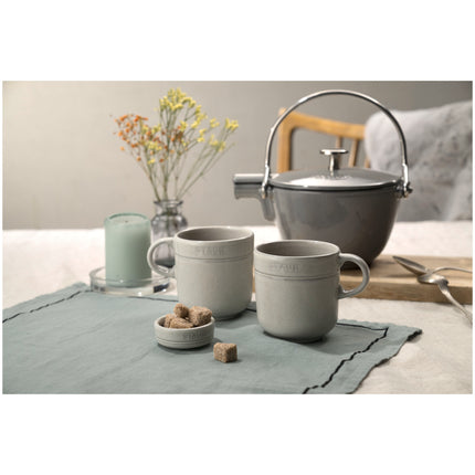 Staub Dining Line 4 Piece ceramic Condiment Bowl Set, white truffle