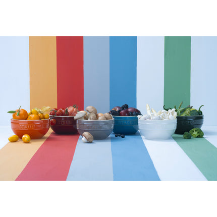 Staub Ceramique 14 cm / 6 Piece ceramic large rainbow multi-colour large bowl set, mixed Colours