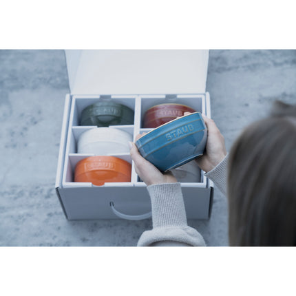 Staub Ceramique 14 cm / 6 Piece ceramic large rainbow multi-colour large bowl set, mixed Colours