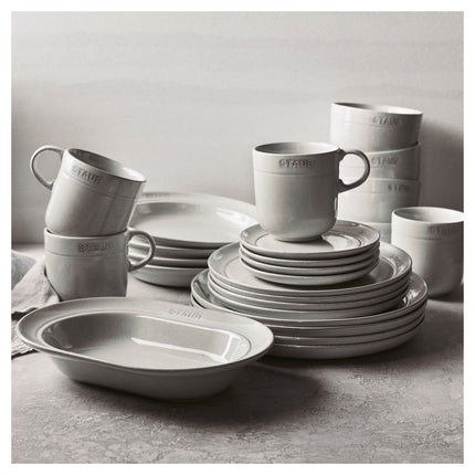 Staub Dining Line 25 cm ceramic oval serving dish, white