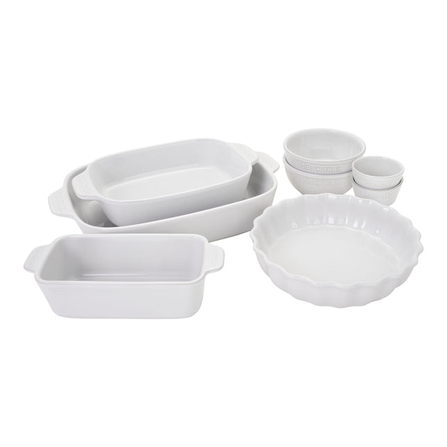 Henckels Ceramic 8 Piece Bakeware set, white