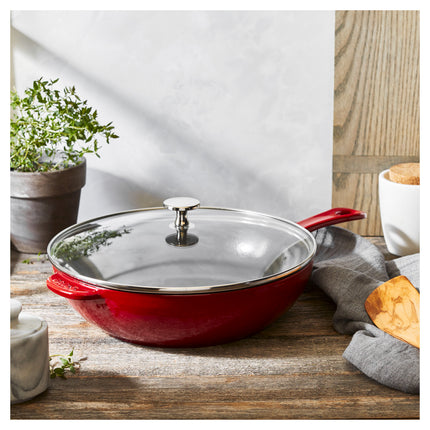 Staub Pans 26 cm / 10 inch cast iron DAILY PAN WITH GLASS LID