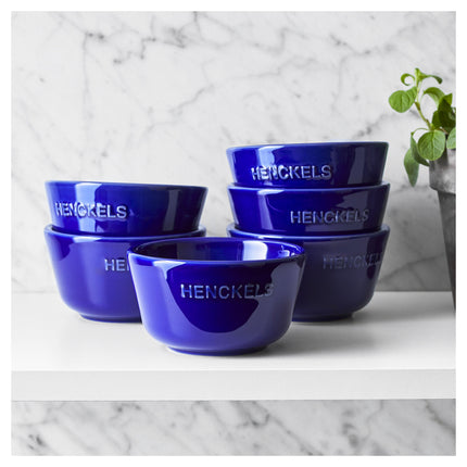 Henckels Ceramic 6 Piece round Bakeware set, dark-blue
