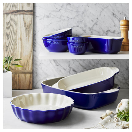 Henckels Ceramic 6 Piece round Bakeware set, dark-blue