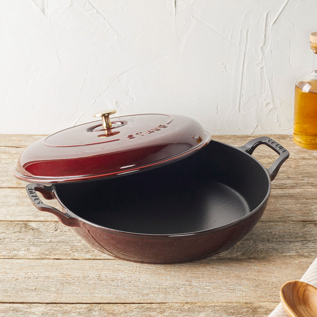 Staub Braisers 3.5 l cast iron round Saute pan, grenadine-red - Visual Imperfections