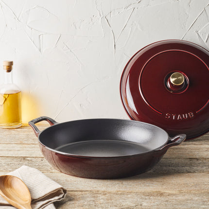 Staub Braisers 3.5 l cast iron round Saute pan, grenadine-red - Visual Imperfections