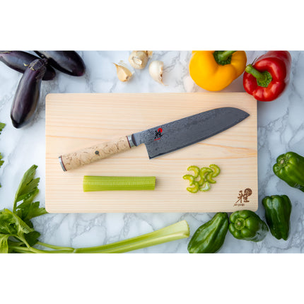 MIYABI BIRCHWOOD 5000MCD 7-inch, Santoku, brown