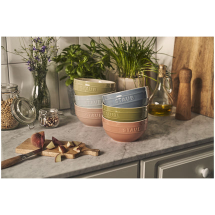 Staub Ceramique 14 cm / 6 Piece ceramic Macaron large bowl set, mixed Colours
