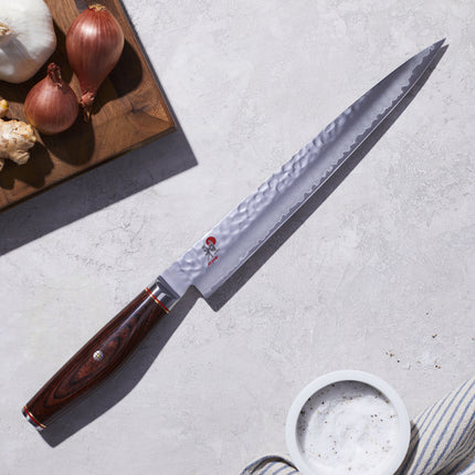 MIYABI ARTISAN 6000MCT 9.5-inch, Sujihiki, brown