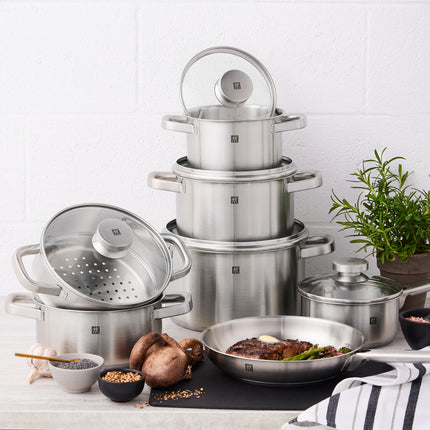 ZWILLING Joy Pot Set with Bonus Steak Set, 12 Piece, 18/10 Stainless Steel