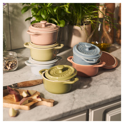 Staub Ceramique 6 Piece ceramic Cocotte set macaron, mixed Colours
