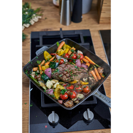 Staub Grill Pans 30 cm cast iron square American grill, graphite-grey - Visual Imperfections