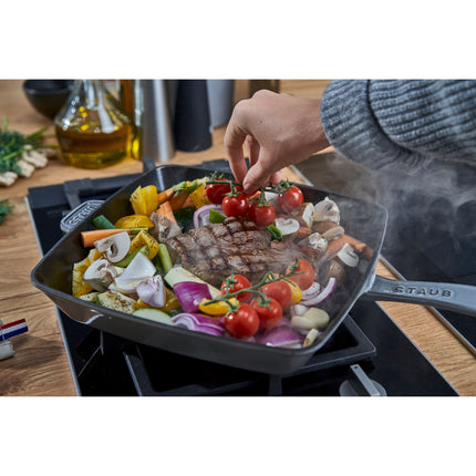 Staub Grill Pans 30 cm cast iron square American grill, graphite-grey - Visual Imperfections