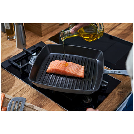 Staub Grill Pans 30 cm cast iron square American grill, graphite-grey - Visual Imperfections