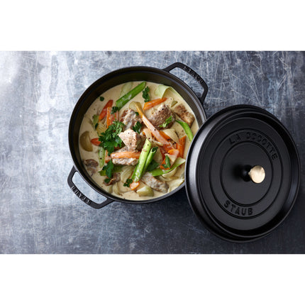 Staub La Cocotte 12.5 l cast iron round Cocotte, black - Visual Imperfections