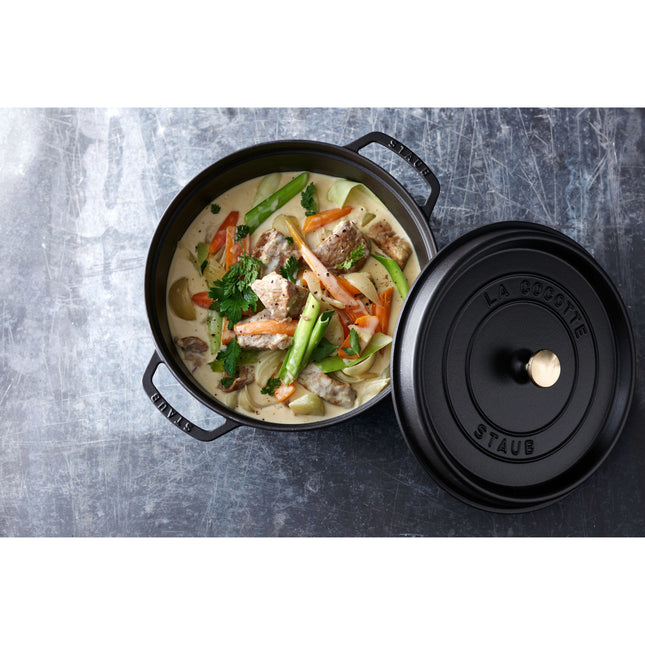 Staub La Cocotte 12.5 l cast iron round Cocotte, black - Visual Imperfections