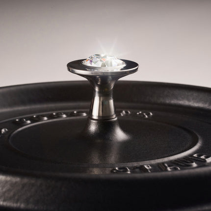 Staub Cast Iron - Accessories stainless steel round Knob Adorned With Crystal By Swarovski