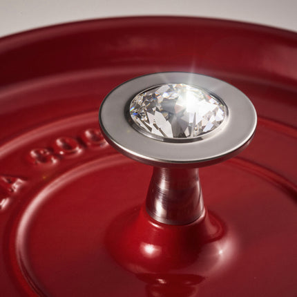 Staub Cast Iron - Accessories stainless steel round Knob Adorned With Crystal By Swarovski