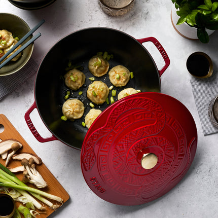 Staub La Cocotte 4.8 l cast iron round Essential French Oven with Snake Lid