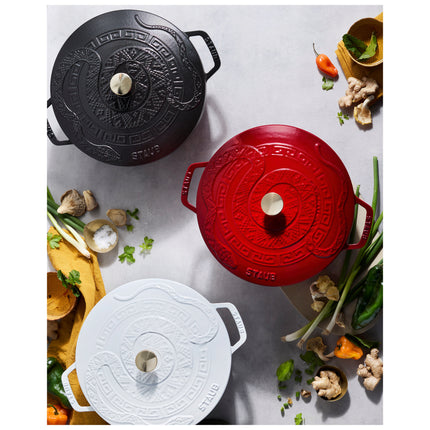 Staub La Cocotte 4.8 l cast iron round Essential French Oven with Snake Lid