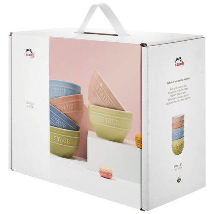 Staub Ceramique 14 cm / 6 Piece ceramic Macaron large bowl set, mixed Colours