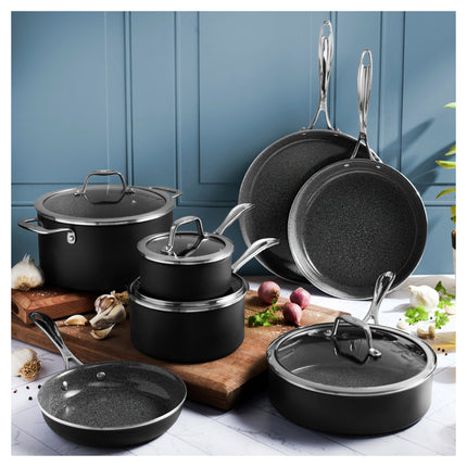 Henckels Capri Cookware set grey 11 Piece, aluminum