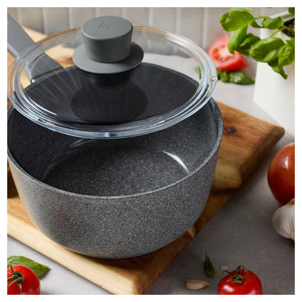 ZWILLING Parma Plus Ceramic 2.75 l aluminum round Sauce pan with lid, grey