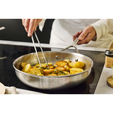 Demeyere Essential 5 32 cm / 12.5 inch 18/10 Stainless Steel frying pan with lid
