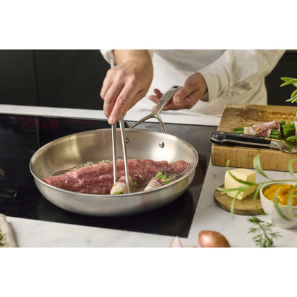 Demeyere Essential 5 32 cm / 12.5 inch 18/10 Stainless Steel frying pan with lid