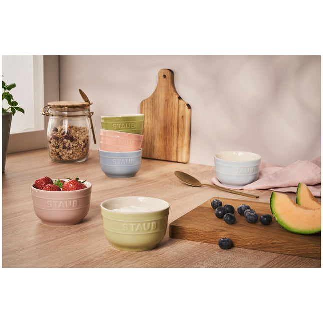 Staub Ceramique 9 cm / 6 Piece ceramic Ramekin set macaron, mixed Colours
