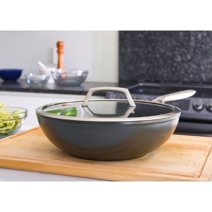 ZWILLING Motion Ceramic 30 cm Aluminum Wok with Lid – Black