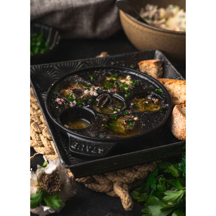 Staub Specialities 14 cm cast iron Escargot Dish with six holes, black
