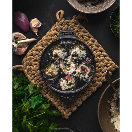 Staub Specialities 14 cm cast iron Escargot Dish with six holes, black
