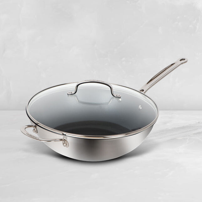 Cuisinart 12" Everlasting Non-Stick Stainless Steel Stir-Fry Pan/Wok with Cover