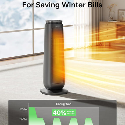 PELONIS PTH15A4BGB 23 inch 1500W ceramic tower heater