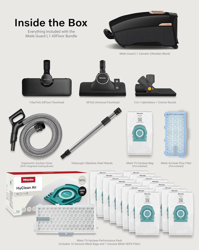 Miele NEW Guard L1 AllFloor Bagged Canister Vacuum Cleaner + Performance Pack Bundle