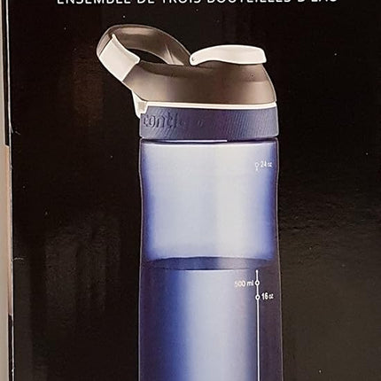 Contigo Autoseal Spill-Proof Water Bottle 24oz, 3 pack (Monaco, Grayed Jade, Radiant Orchid)