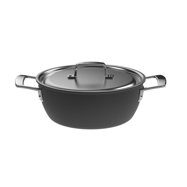 Demeyere Black 5 3.25 l 18/10 Stainless Steel round Saucier and sauteuse, silver-black
