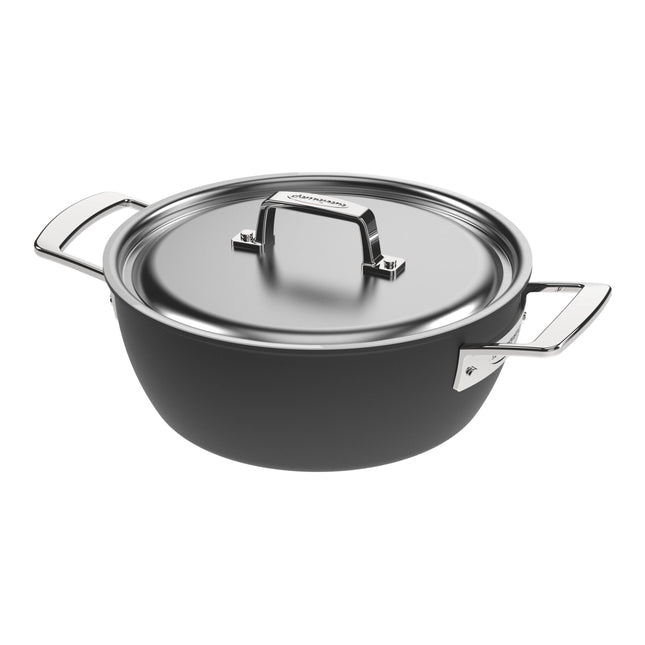Demeyere Black 5 3.25 l 18/10 Stainless Steel round Saucier and sauteuse, silver-black