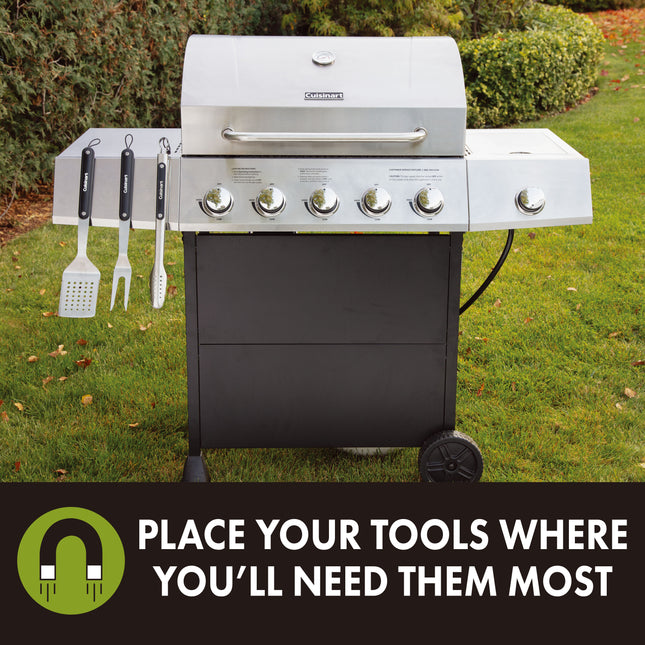 Cuisinart 3 Piece Magnetic Grill Tool Set
